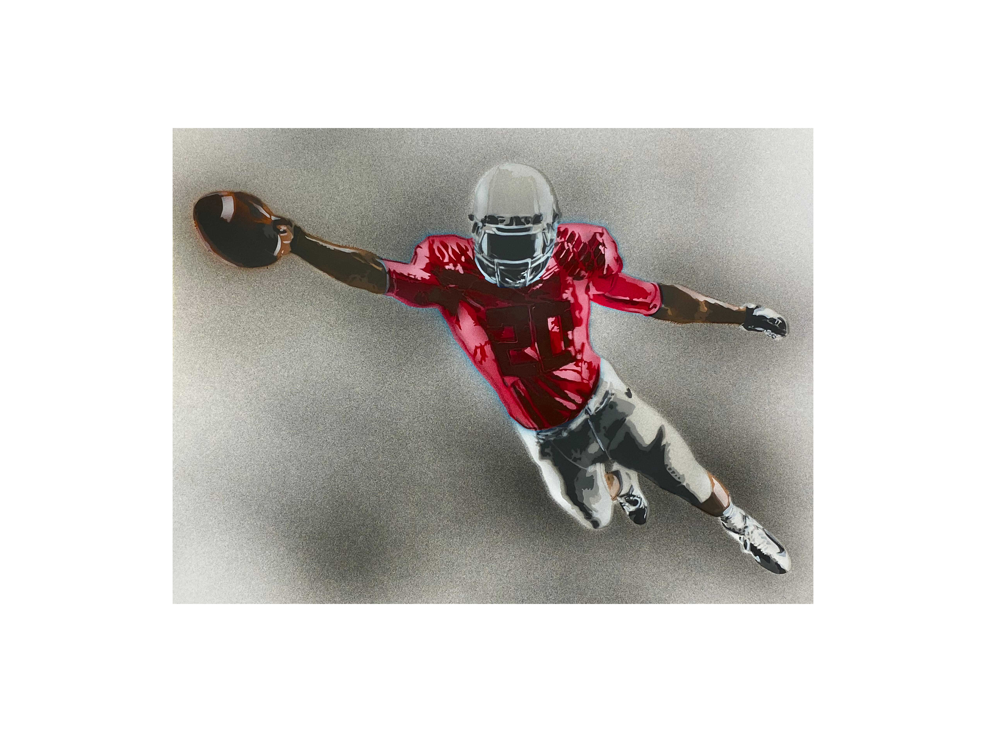 AS-367 Football Step by Step Schablone für Acryl, Airbrush, Spray, Lacke und Wandfarbe Größe M