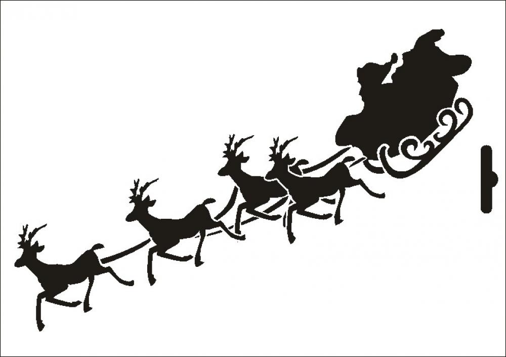 W-524 Schlitten Wandschablone Textilschablone Größe A5