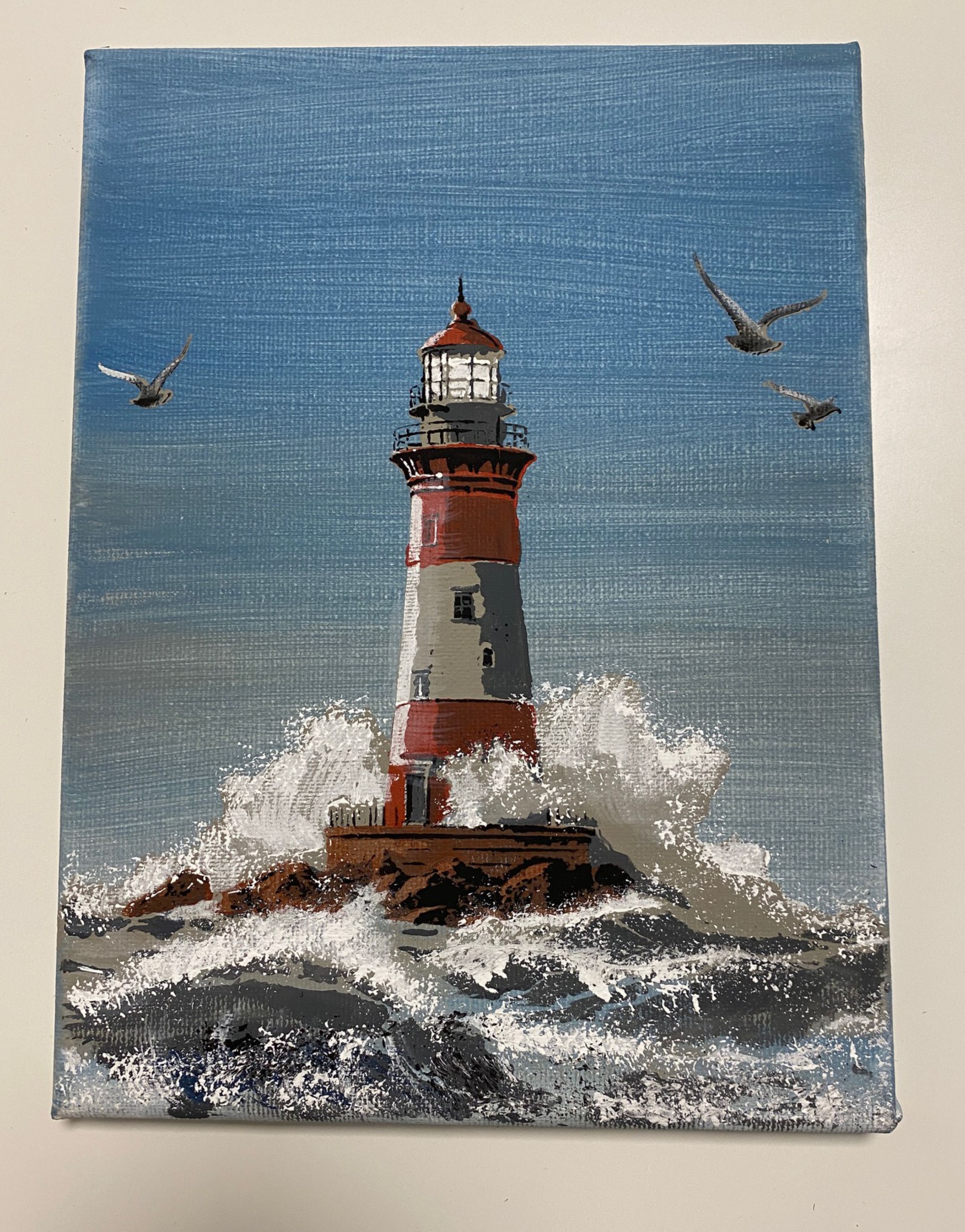 AS-398 Lighthouse step by step stencil for acrylic, airbrush, spray, varnish and wall paint 