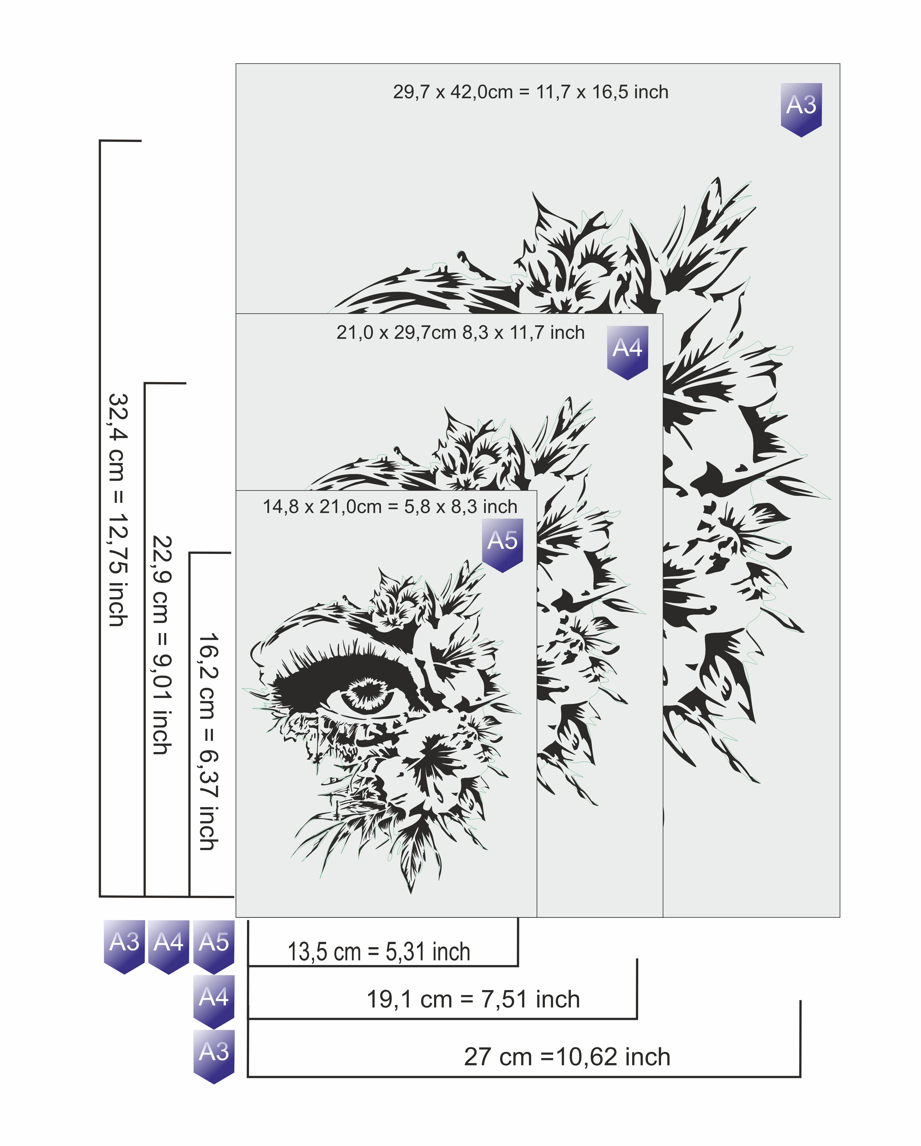 TS-004 tattoo style stencil for acryl, airbrush, spray, paints and wall paint