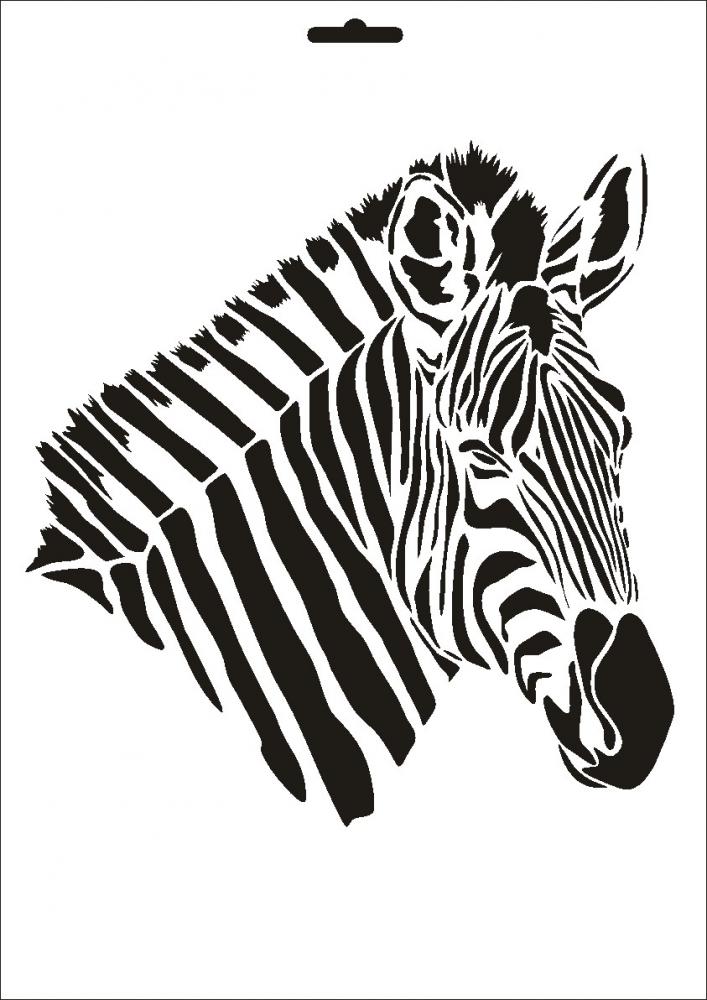 W-010 Zebra Wandschablone Textilschablone Größe A5