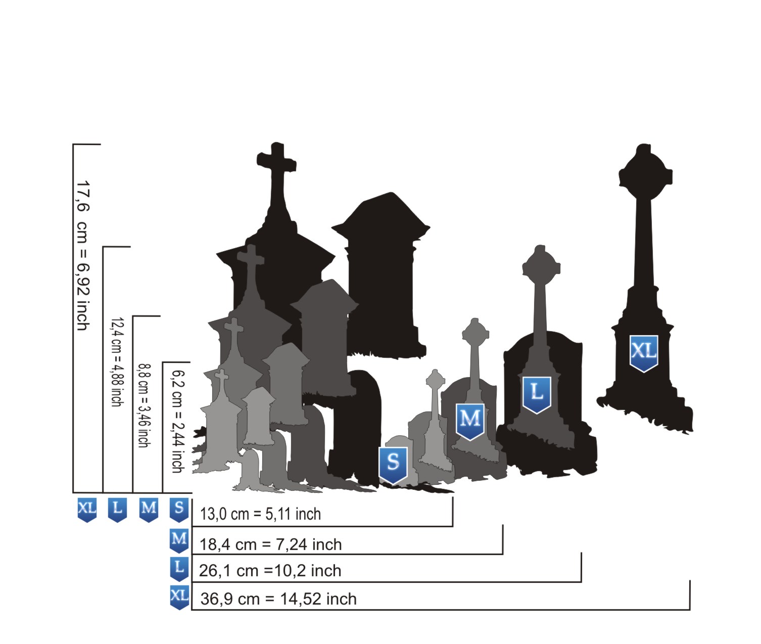 AS-393 Cemetery step by step stencil for acrylic, airbrush, spray, varnish and wall paint  