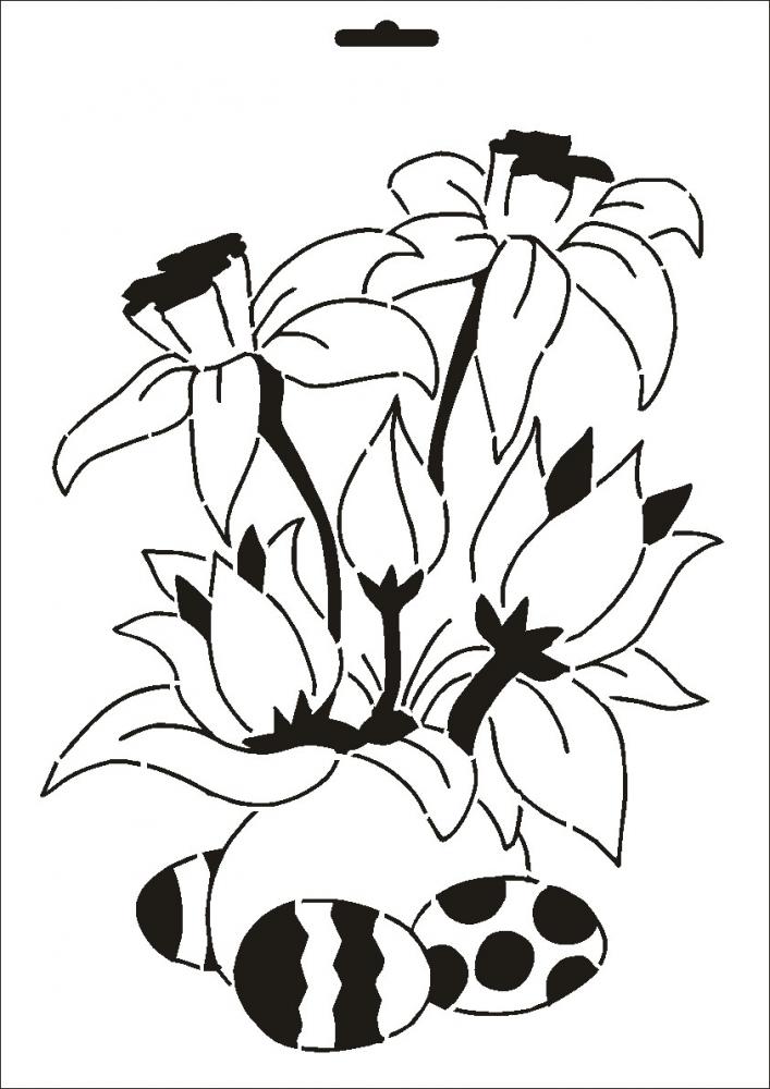 W-175 Ostern Wandschablone Textilschablone Größe A5