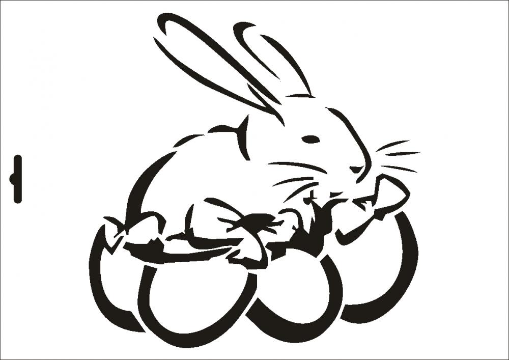 W-178 Ostern Wandschablone Textilschablone Größe A5