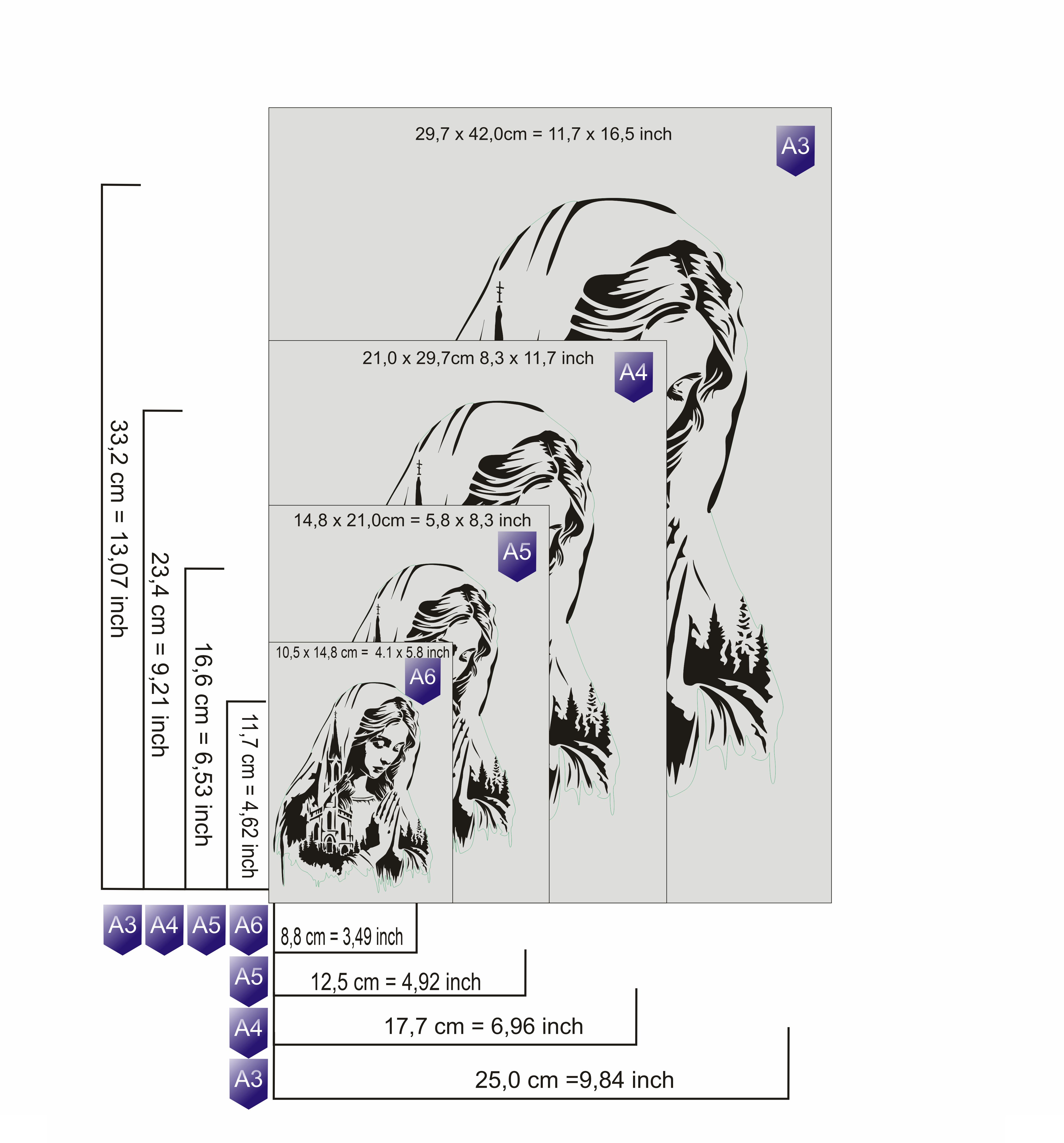 TS-002 tattoo style stencil for acryl, airbrush, spray, paints and wall paint