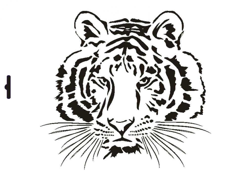 W-006 Tiger Wandschablone Textilschablone Größe A5