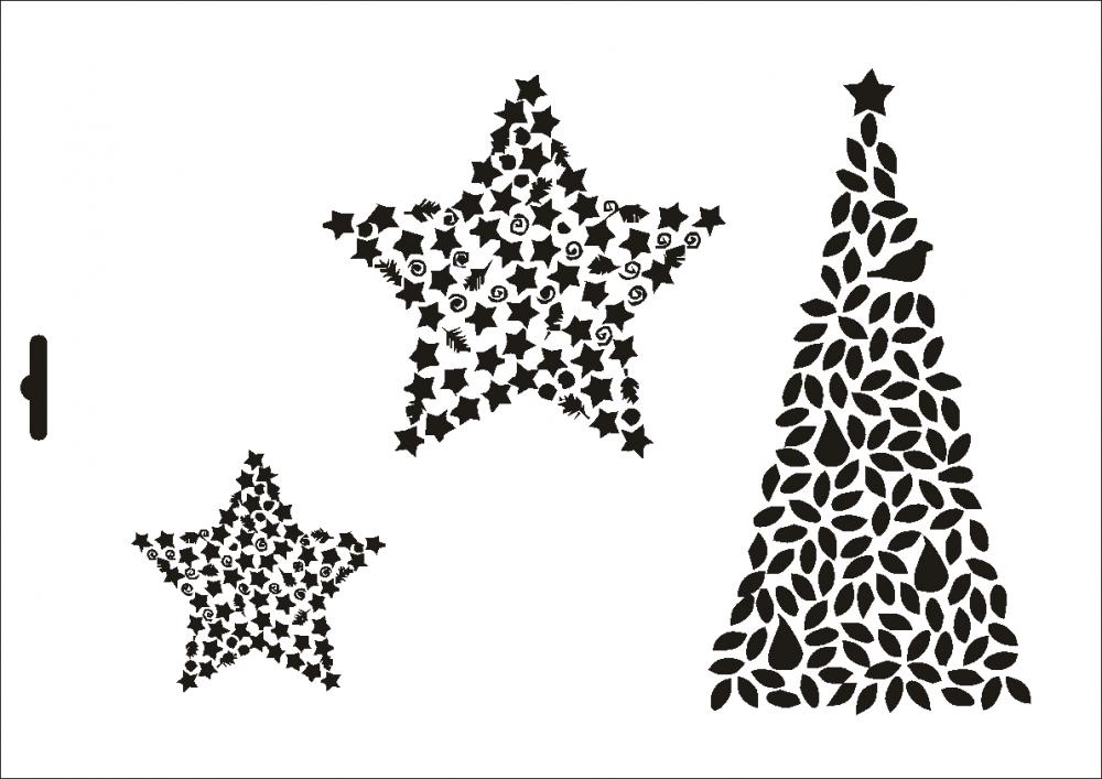 W-147 Weihnachten Wandschablone Textilschablone Größe A5