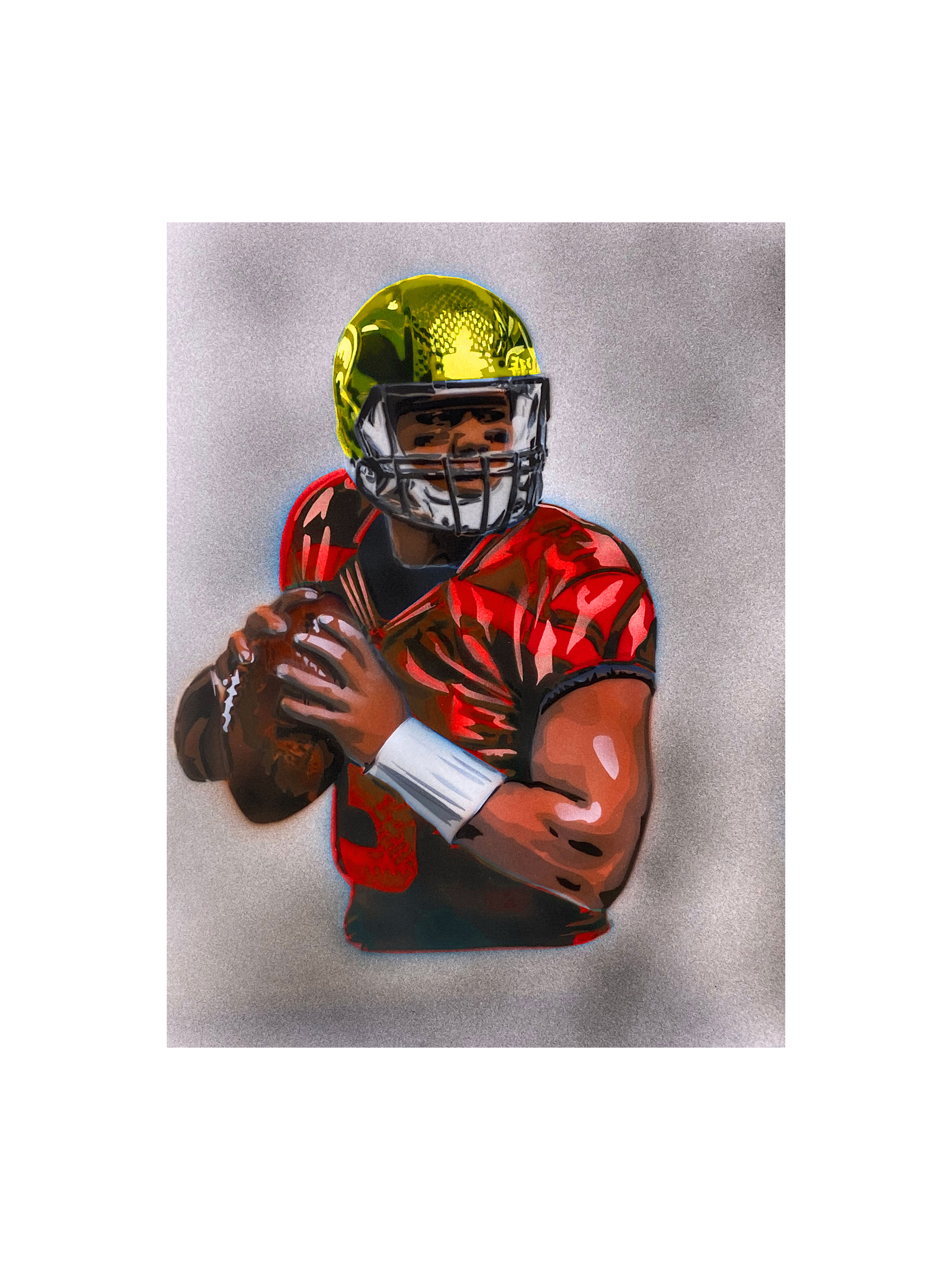 AS-368 Football Step by Step Schablone für Acryl, Airbrush, Spray, Lacke und Wandfarbe Größe L