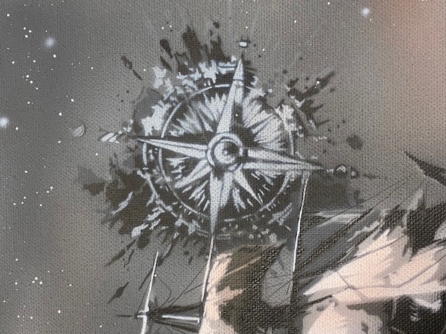 AS-396 Compass step by step stencil for acrylic, airbrush, spray, varnish and wall paint 