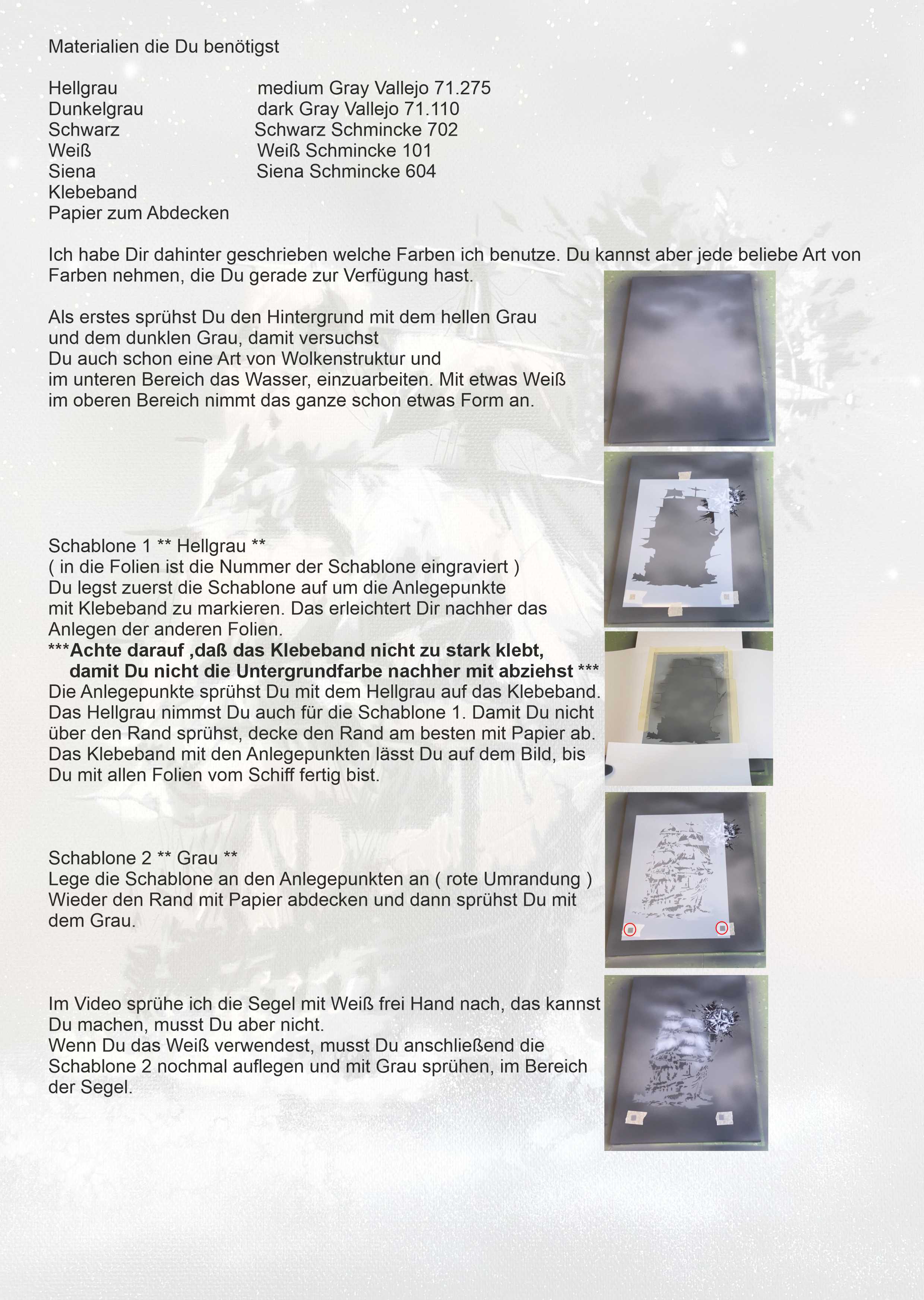 AS-397 Ship step by step stencil for acrylic, airbrush, spray, varnish and wall paint 