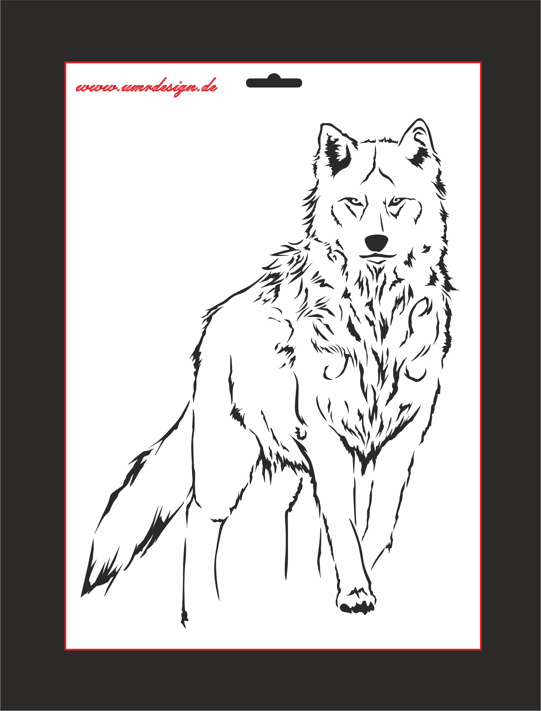 W-635 Wolf Single Layer Schablone für Acryl, Airbrush, Spray, Tattoo, Lacke und Wand Farbe A3