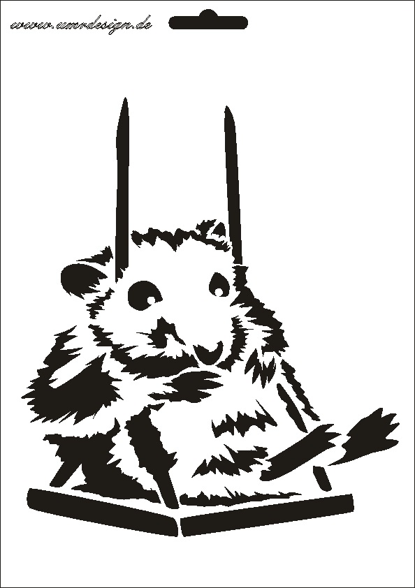 W-654 Schaukel Hamster Wandschablone Textilschablone Größe A4