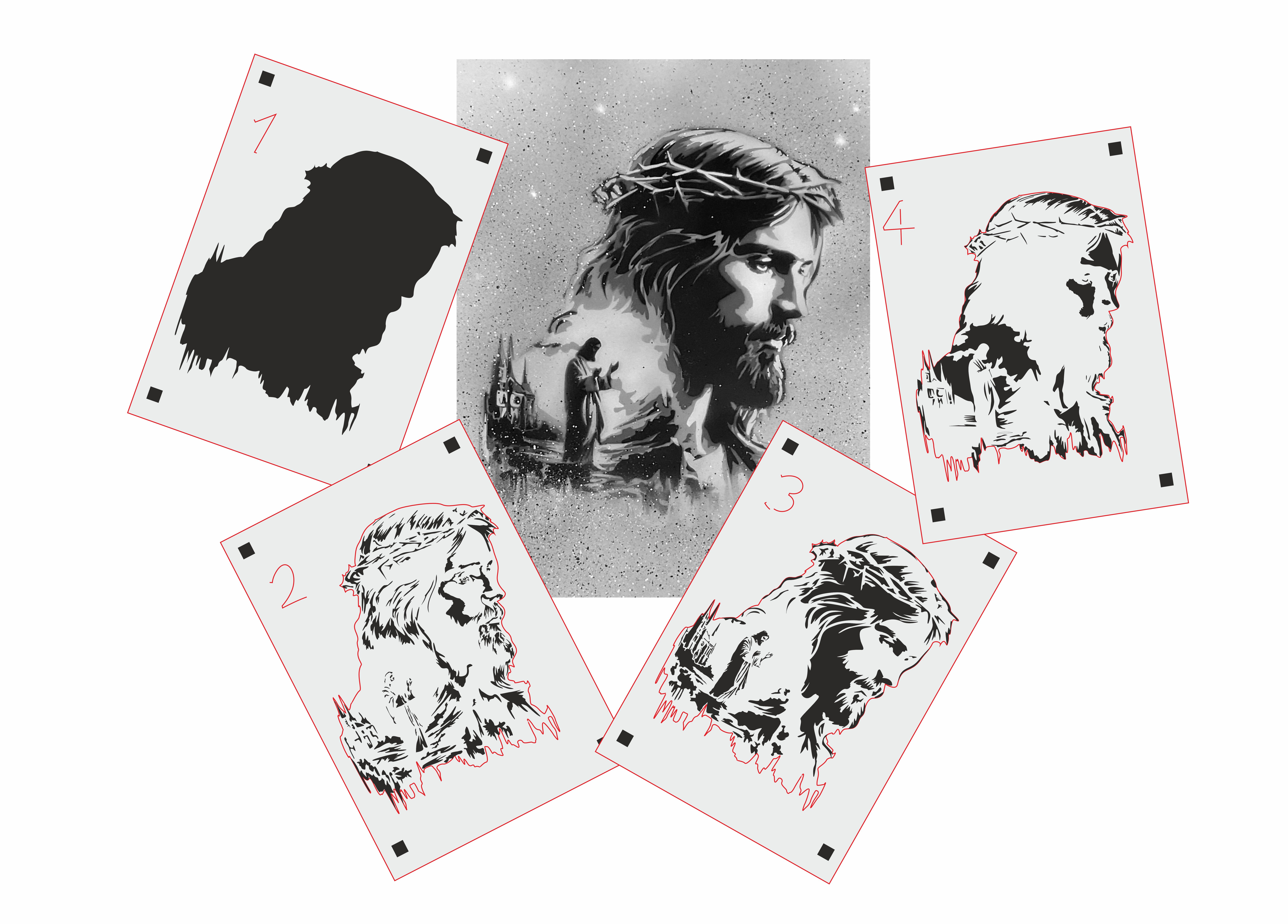 TS-003 tattoo style stencil for acryl, airbrush, spray, paints and wall paint