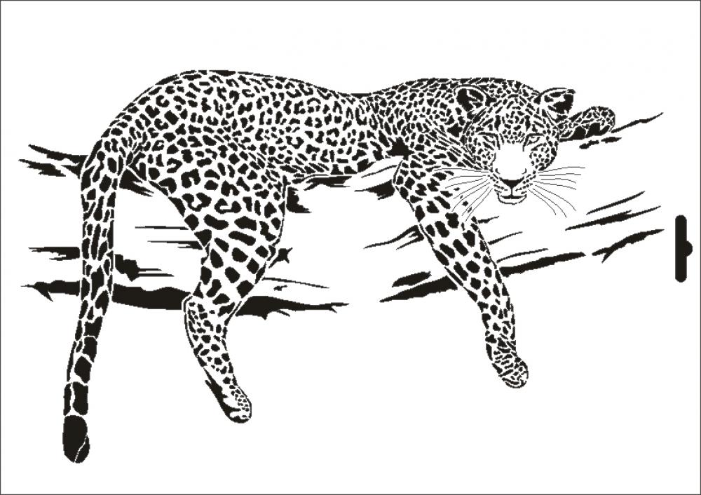 W-001 Leopard, Cat Stencil, Stencil for Acrylic, Airbrush, Spray, Paints, and Wall Paint