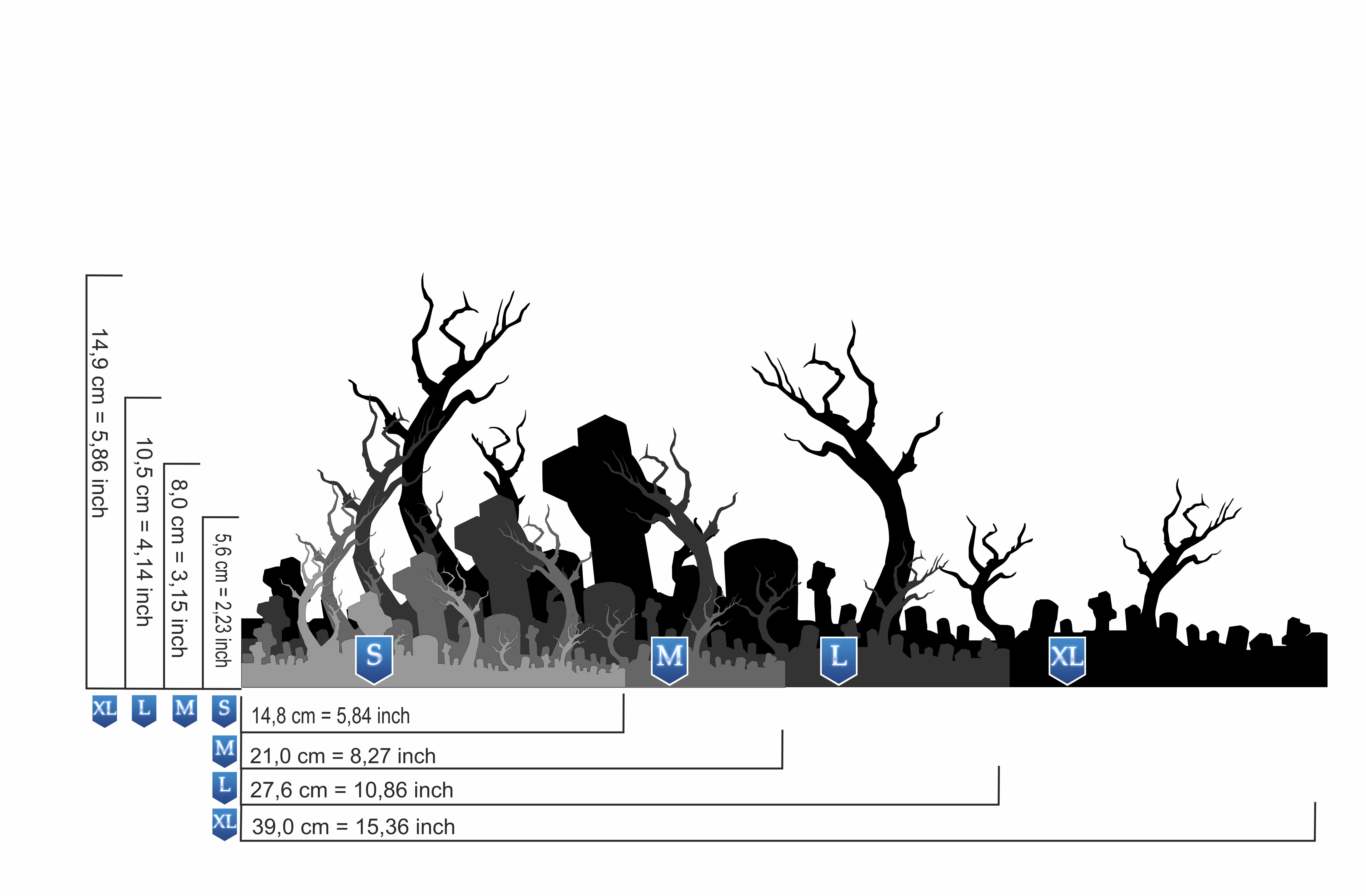 AS-009 Friedhof Step by Step Airbrushschablone Größe M