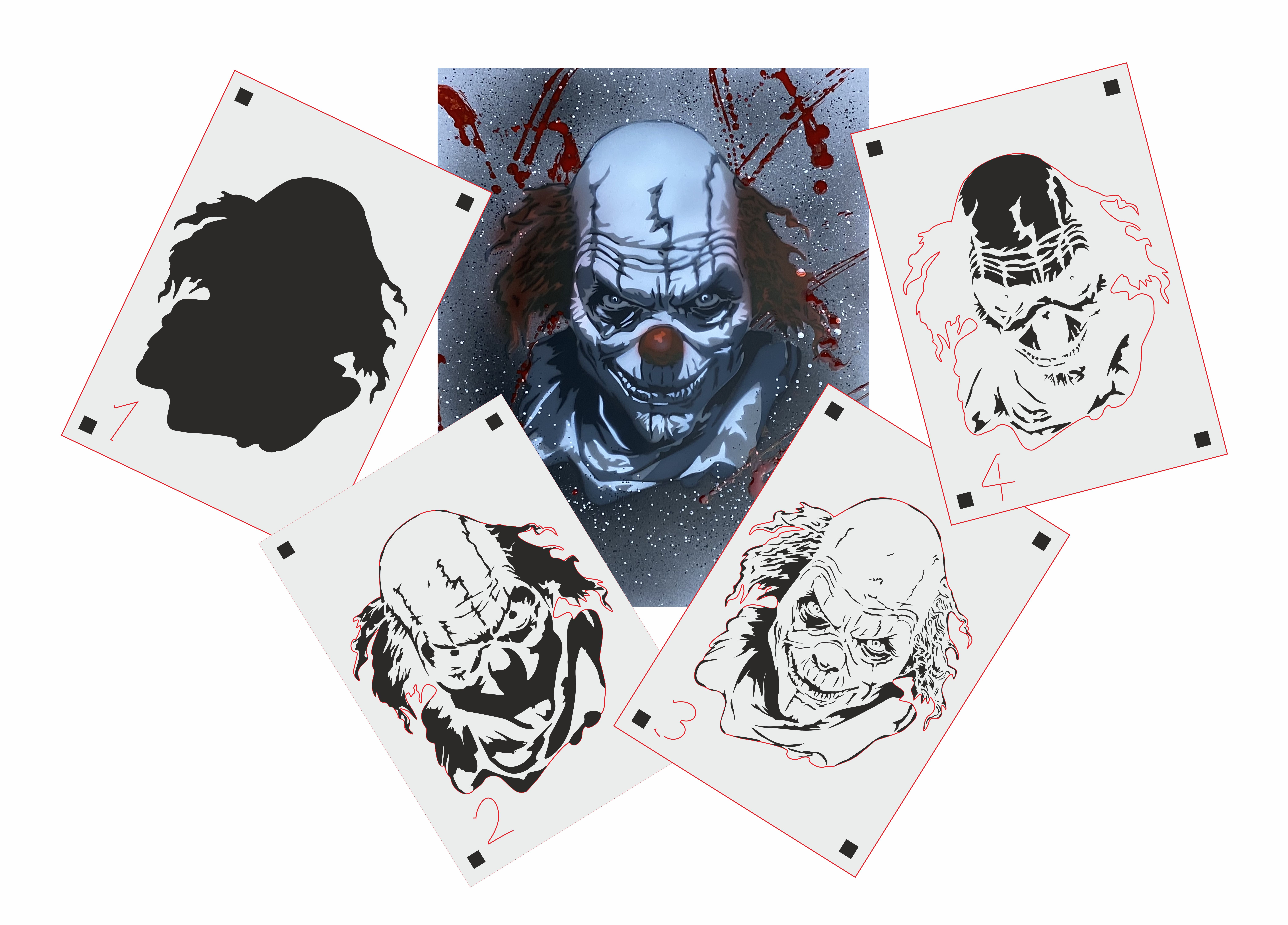 TS-008 tattoo style stencil for acryl, airbrush, spray, paints and wall paint