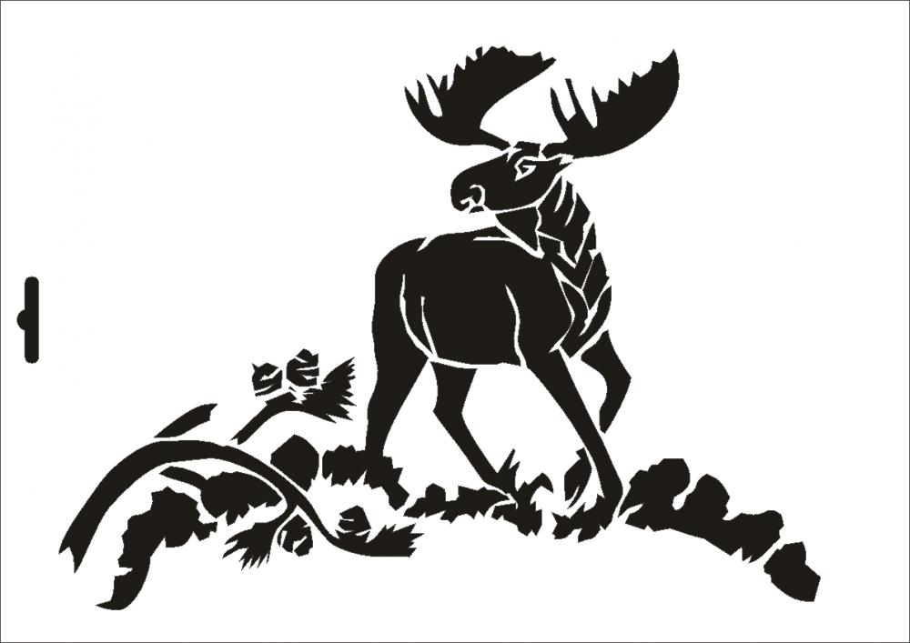W-146 Elch Wandschablone Textilschablone Größe A5