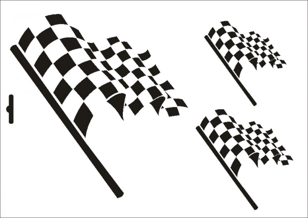 W-218 Race Flag Wandschablone Textilschablone Größe A5