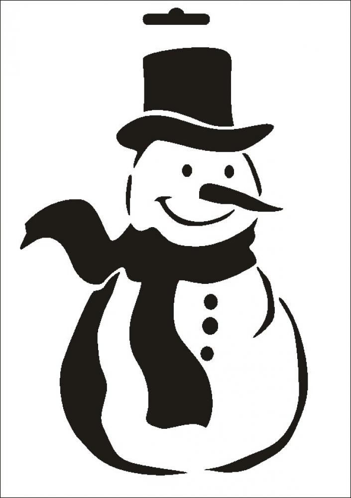 W-520 Schneemann Wandschablone Textilschablone Größe A4