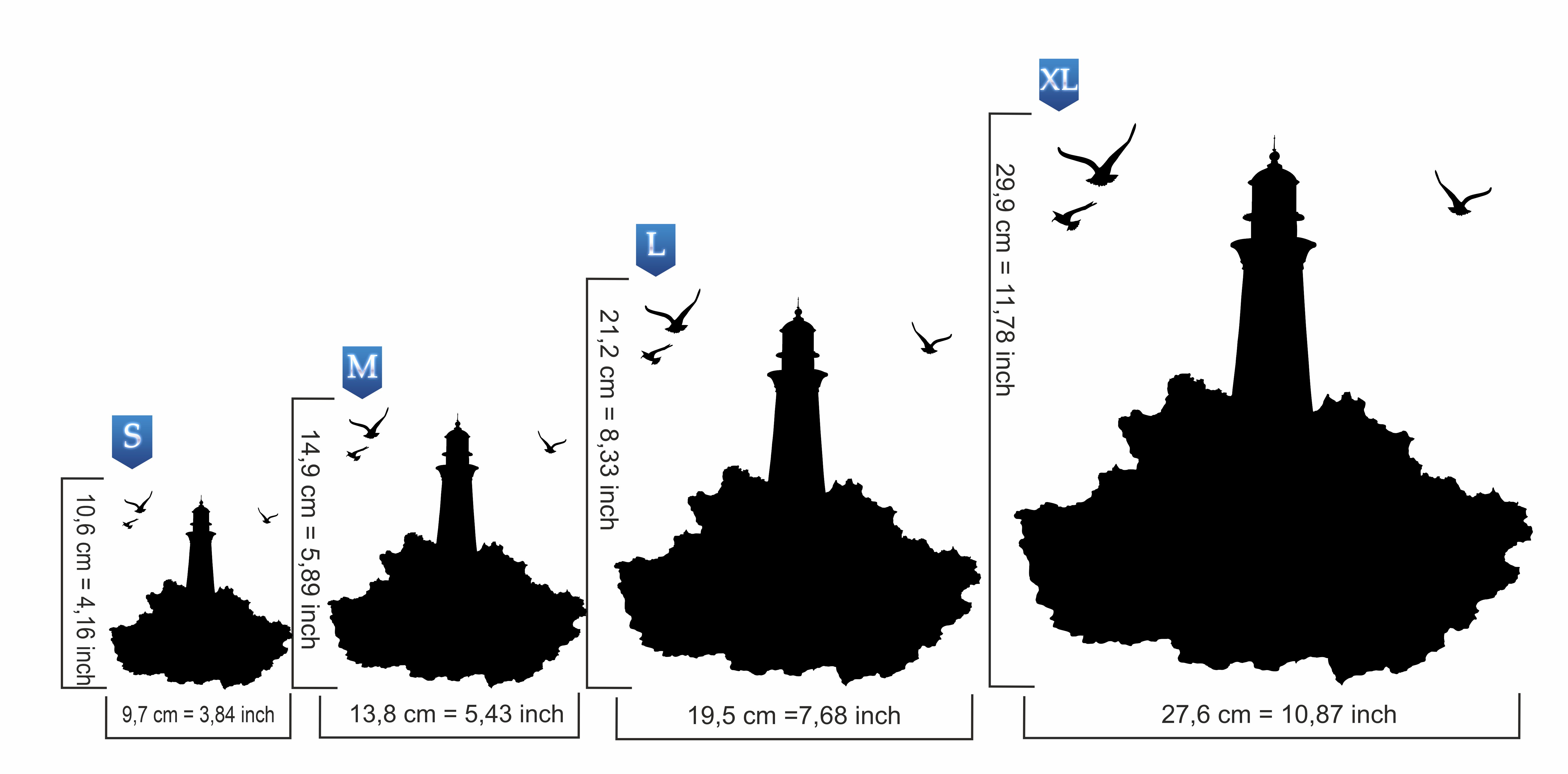 AS-398 Lighthouse step by step stencil for acrylic, airbrush, spray, varnish and wall paint 