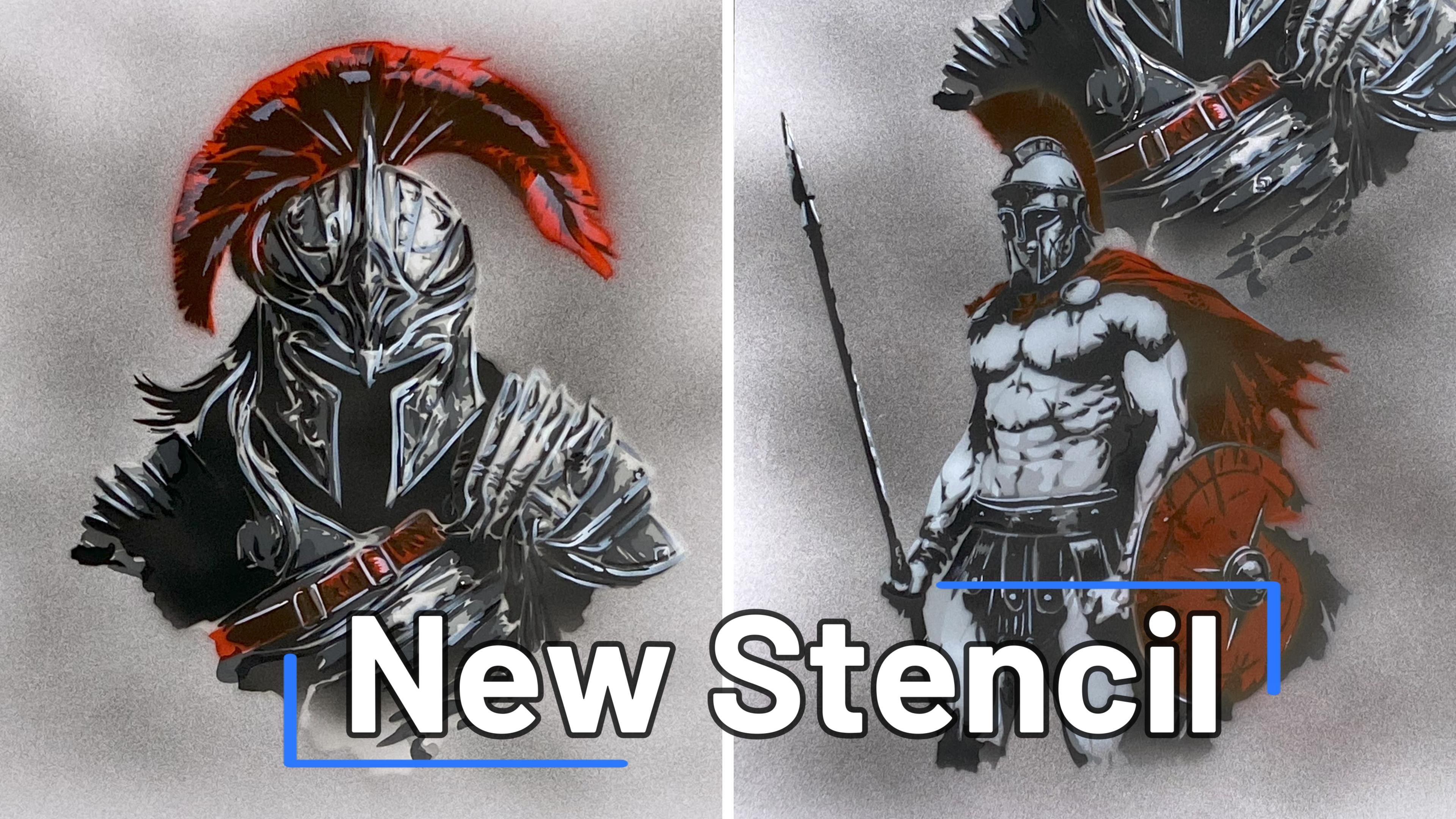 AS-377 Spartan helmet step by step stencil for acrylic, airbrush, spray, varnish and wall paint