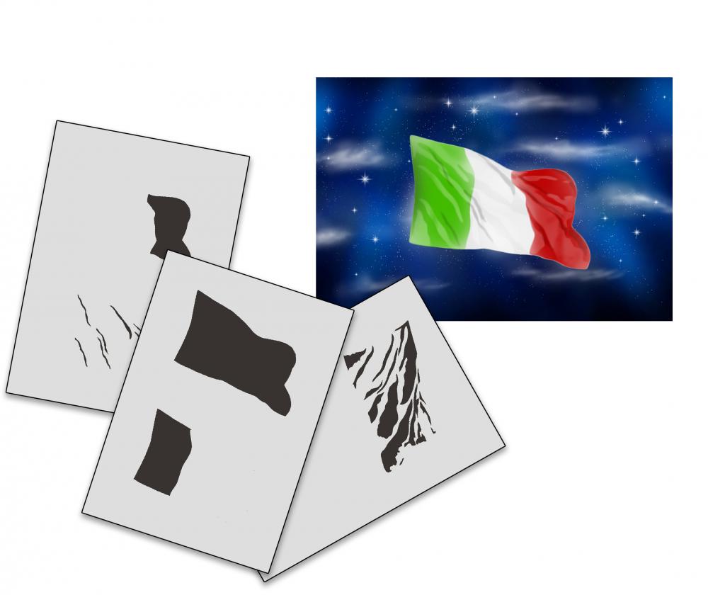 AS-160 Italienische Flagge Step by Step Airbrushschablone Größe M