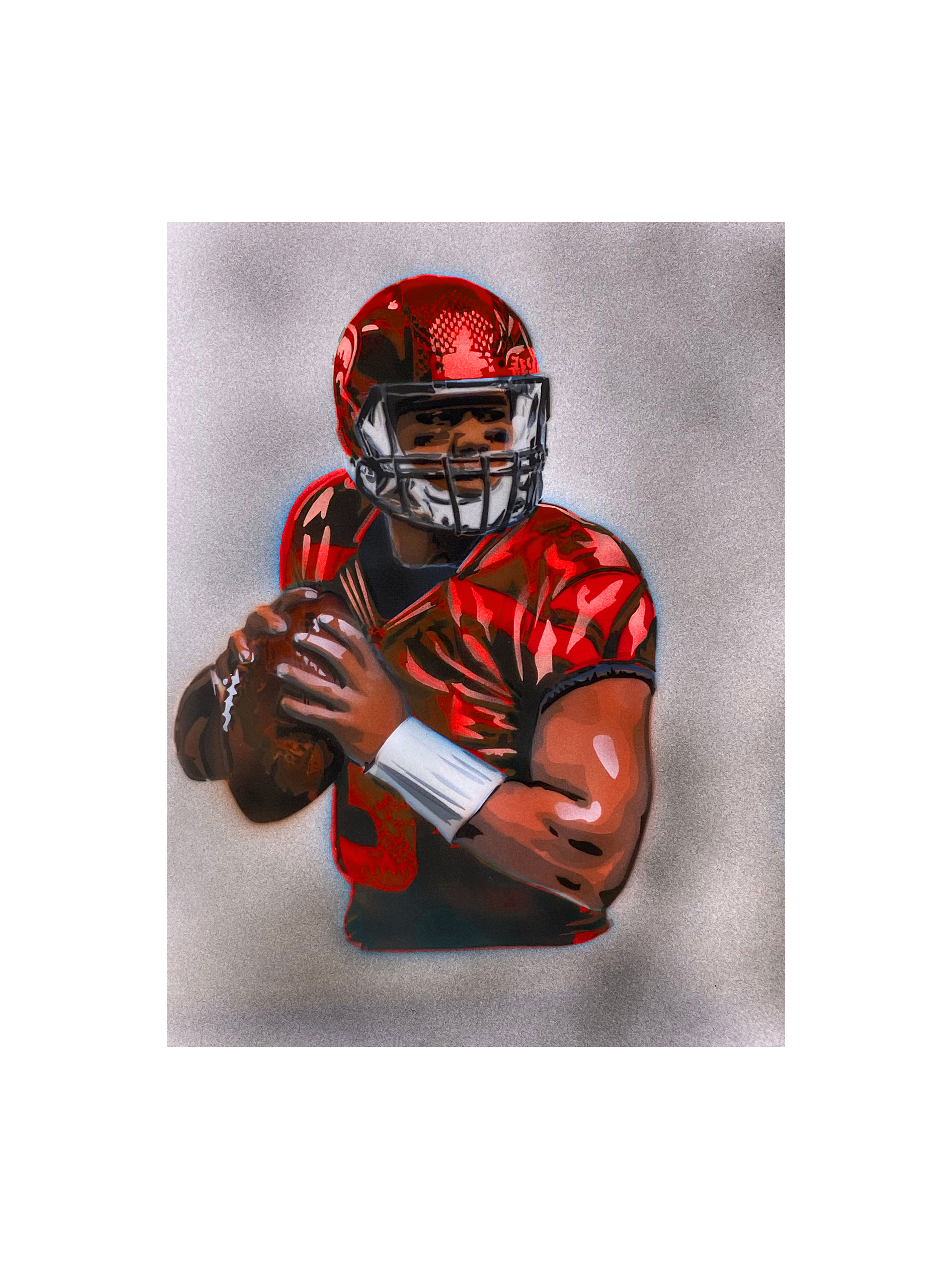 AS-368 Football Step by Step Schablone für Acryl, Airbrush, Spray, Lacke und Wandfarbe Größe L