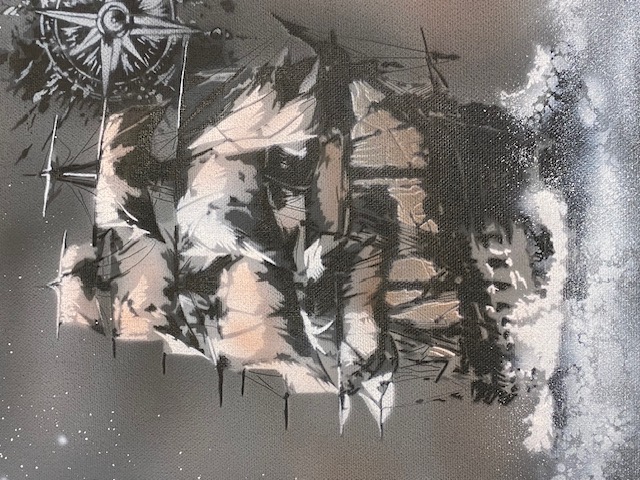 AS-397 Ship step by step stencil for acrylic, airbrush, spray, varnish and wall paint 