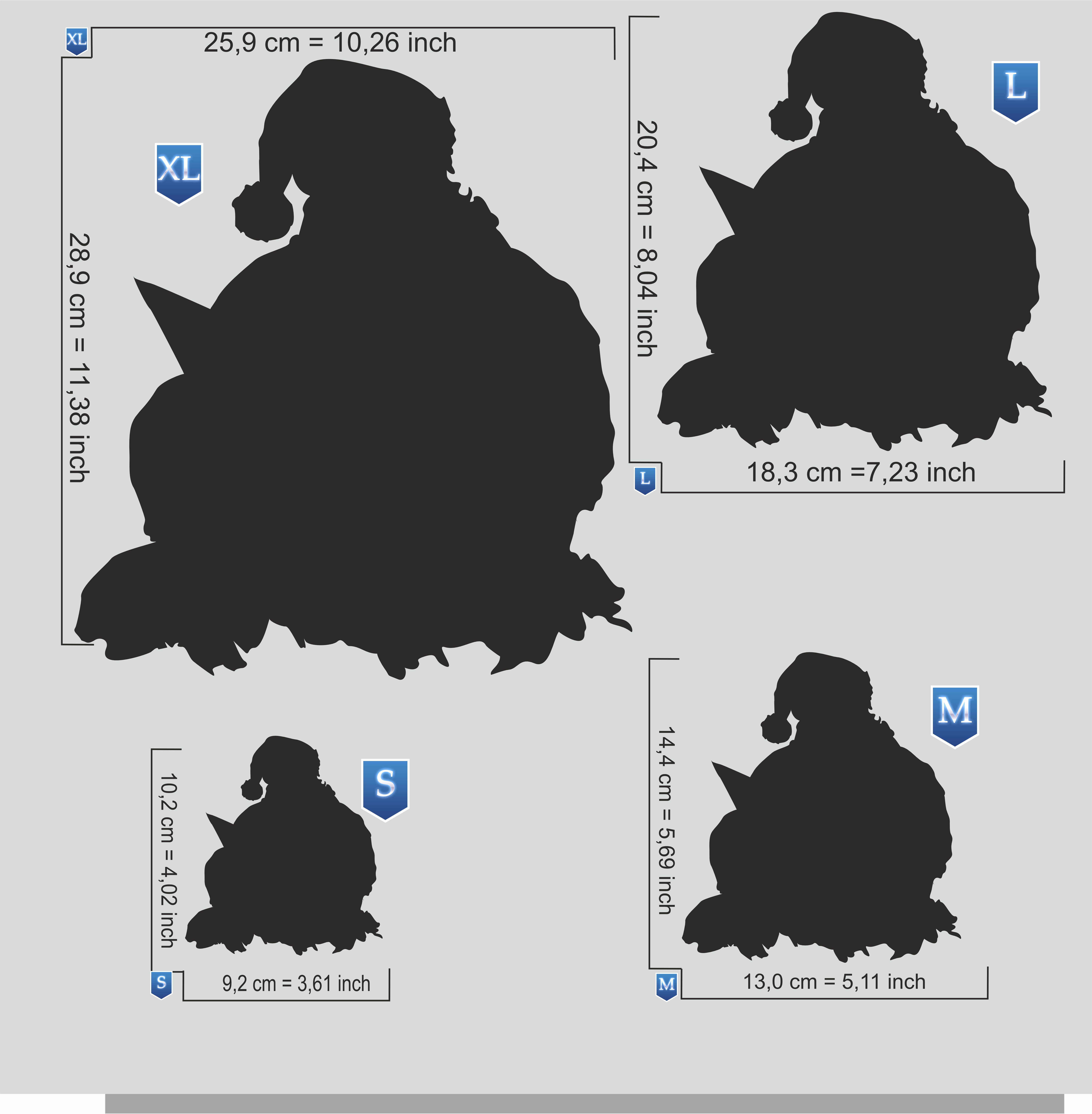 AS-410 two Santa Claus Step by Step Stencil for Acrylic, Airbrush, Spray, Varnish, and Wall Paint