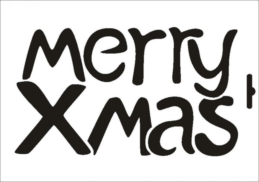 W-519 merry Xmas Wandschablone Textilschablone Größe A5