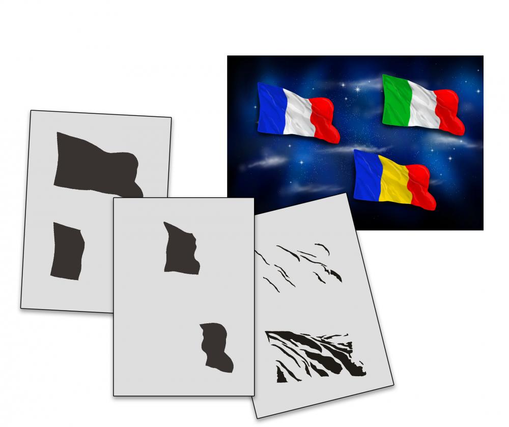 AS-298 Flaggen Step by Step Airbrushschablone Größe S