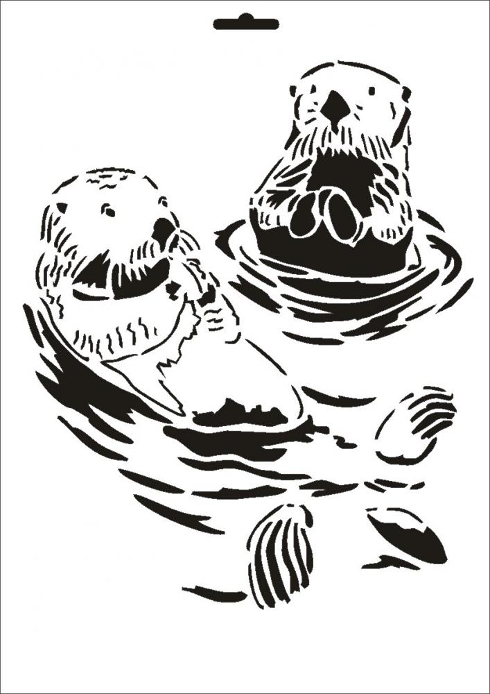 W-049 Otter Wandschablone Textilschablone Größe A3