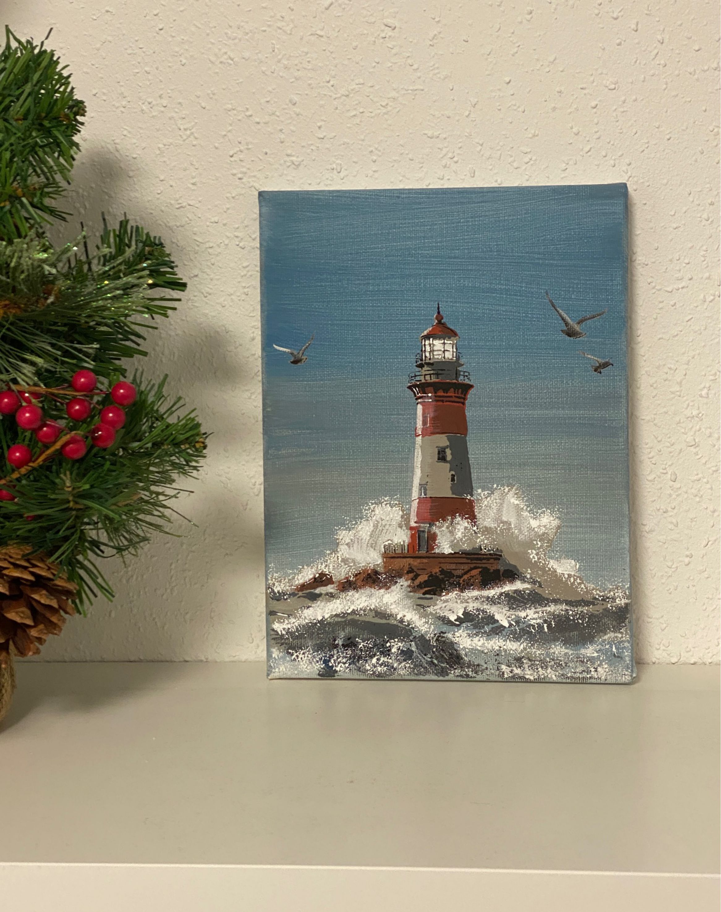 AS-398 Lighthouse step by step stencil for acrylic, airbrush, spray, varnish and wall paint 