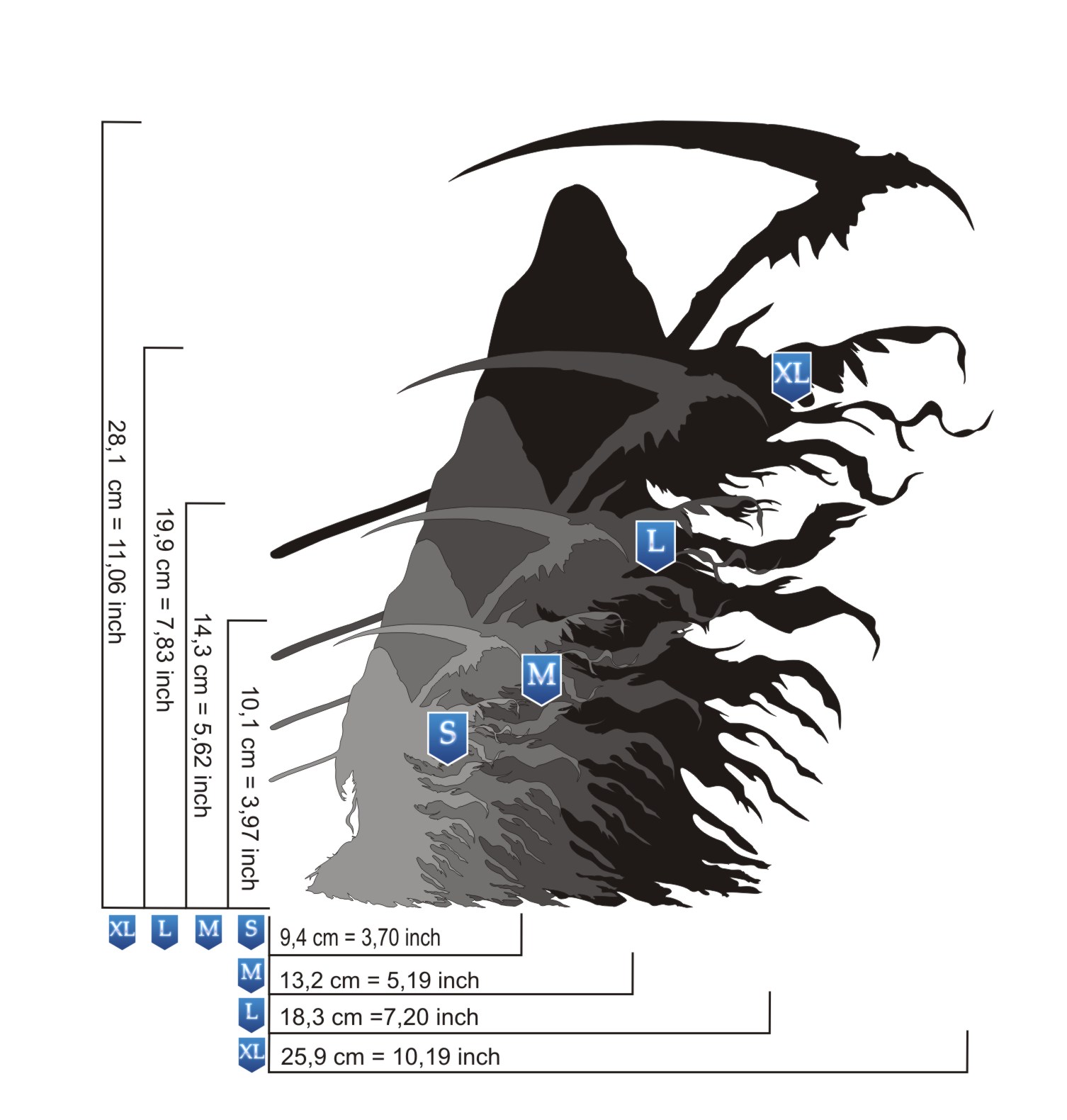 AS-392 Grim Reaper step by step stencil for acrylic, airbrush, spray, varnish and wall paint