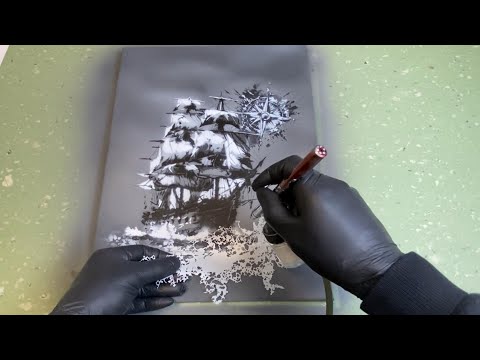 AS-397 Ship step by step stencil for acrylic, airbrush, spray, varnish and wall paint 